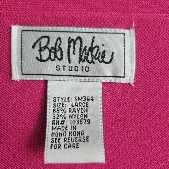 Bob Mackie Studio Sweater Womens Large Vibrant Pink Embellished Sequins & Pearls - Picture 10 of 10